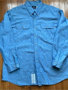 Tyndale $159 Men's FRMC Rustic Chambray FR Button Down Work Shirt. XL EUC